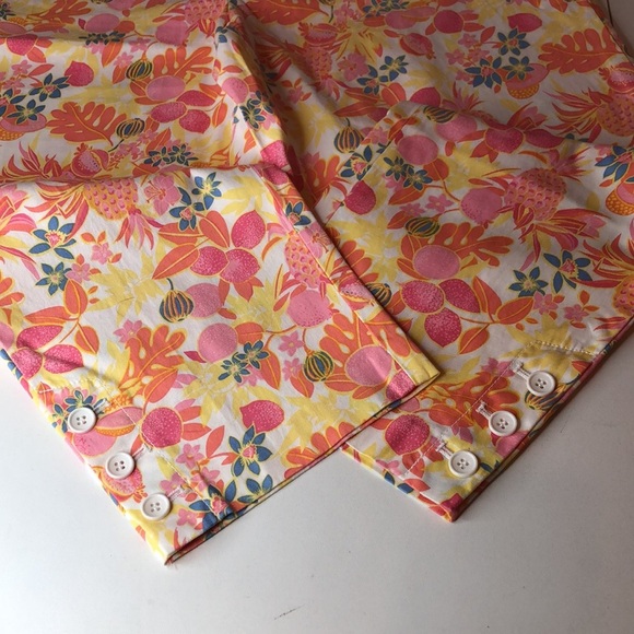 Talbots Tropical Floral Perfect Crop Pants Pink Orange Yellow Women’s Curvy 6 - Picture 7 of 12